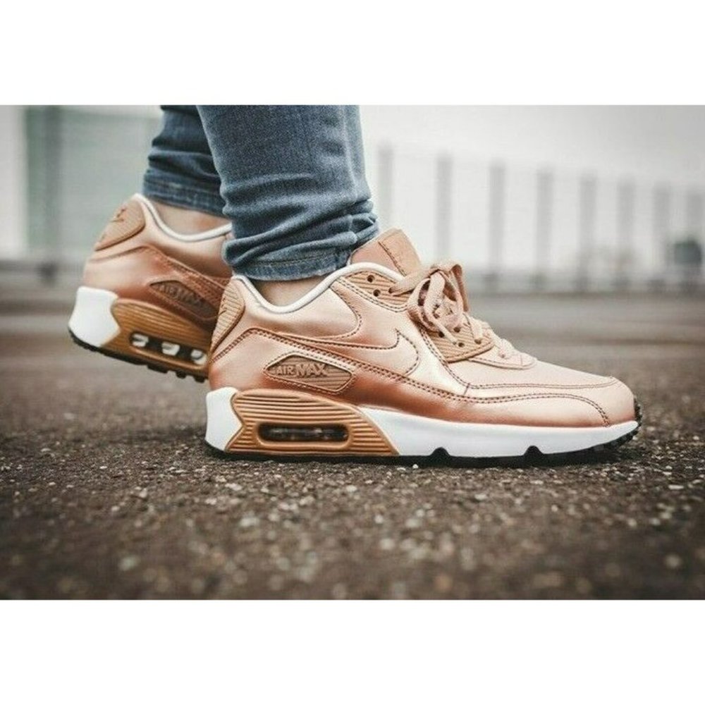 Nike Air Max 90 SE GS Metallic Bronze Womens 8.5 - Men 7 - 7Y #859633-900